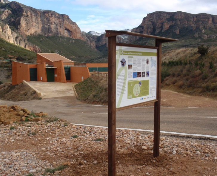 Panel de recorrido en Riglos